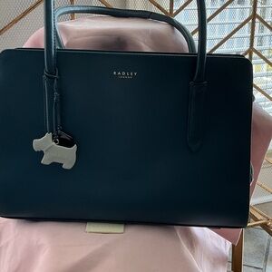 RADLEY LONDON Blue Satchel with Silver Scottie Charm
